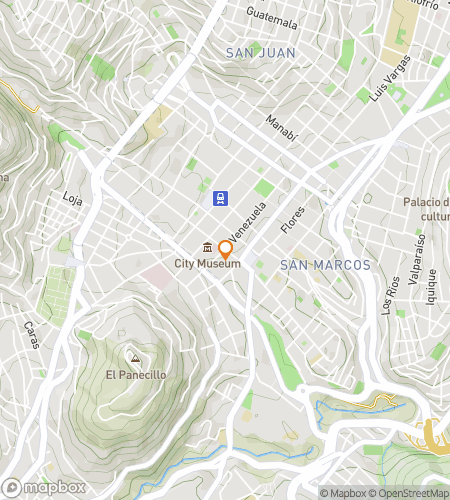 Map of scavenger hunt walking tour for Quiet in Quito