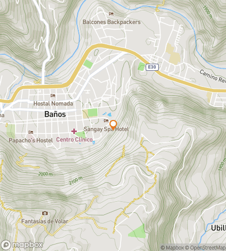 Map of scavenger hunt walking tour for Ba&ntilde;os de Agua Santa&colon; Ecuador&rsquo;s Gateway to Adventure