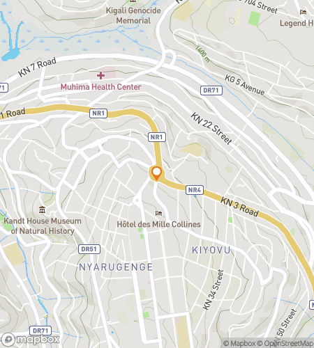 Map of scavenger hunt walking tour for Rwanda-ful Time: The Vibrant Kigali Quest
