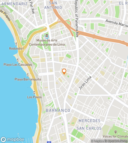 Map of scavenger hunt walking tour for Barranco Bohemian Breakout
