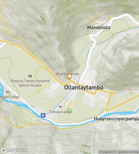 Map of scavenger hunt walking tour for Ollantaytambo Hunt: Inca Engineering & Living History