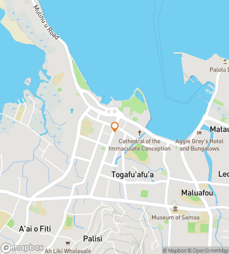 Map of scavenger hunt walking tour for Happy Apia After: The Tropical Hunt