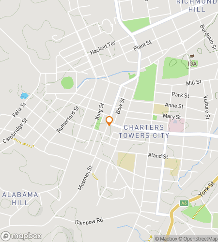 Map of scavenger hunt walking tour for Charters Towers Tantalizing Treasure Hunt