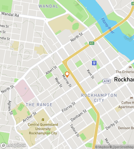 Map of scavenger hunt walking tour for Rockhampton Ghost Hunt Tour