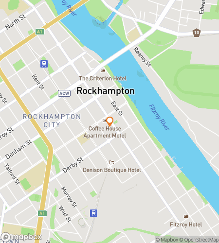 Map of scavenger hunt walking tour for Rocking Rockhampton Quest