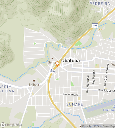 Map of scavenger hunt walking tour for Bay of Riddles: Ubatuba Edition