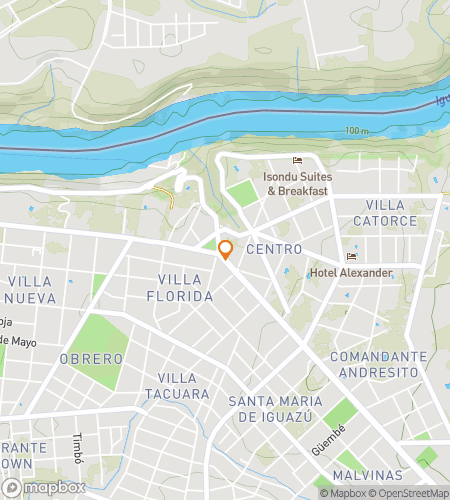 Map of scavenger hunt walking tour for Falls and Found: The Puerto Iguazú Quest