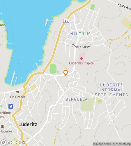 Map of scavenger hunt walking tour for From Diamonds to Dunes: The Lüderitz Adventure