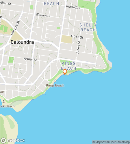 Kartta tietovarustekeräilyn kävelykierrokselle Caloundraan Rannikolla