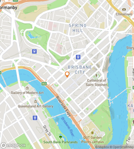 Térkép a Queenscream: A Brisbane Haunted Hunt kincskereső sétáló túrájához