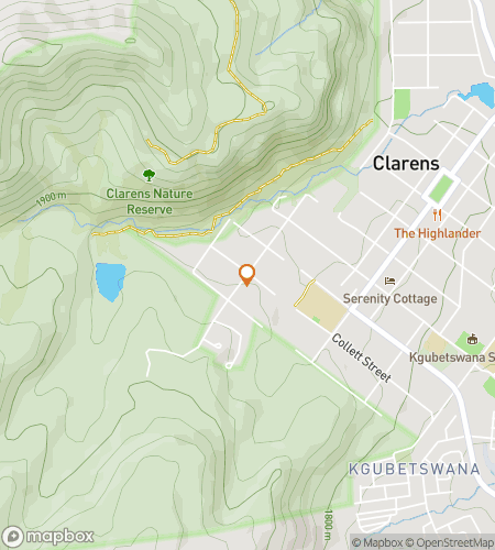 Map of scavenger hunt walking tour for Light on the Rocks: Clarens in Focus
