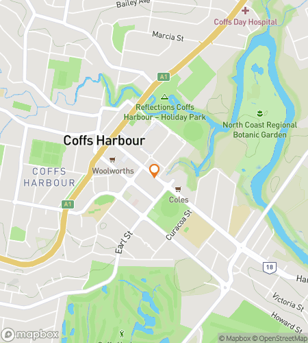 แผนที่ทัวร์เดินล่าสมบัติสำหรับ Coastlines & Clues: The Coffs Harbour Quest