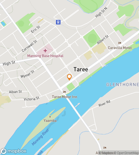 Map of scavenger hunt walking tour for Taree Time-Warp Trek