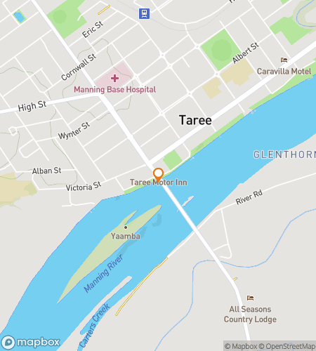 Kaart van de speurtocht-wandelroute voor Taree Time-Warp Trek