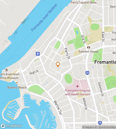 Map of scavenger hunt walking tour for Fremantle Western Australia Bar Hunt