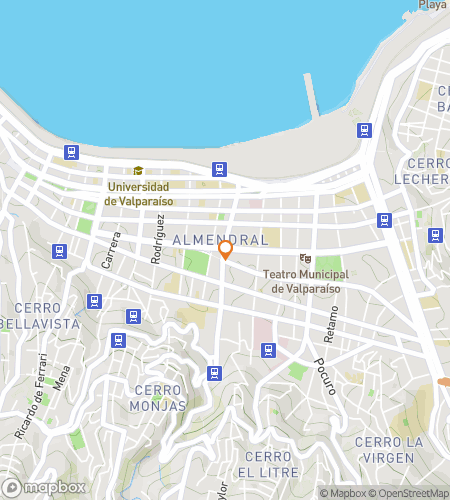 Map of scavenger hunt walking tour for Valparaiso's Street Art & Secret Step