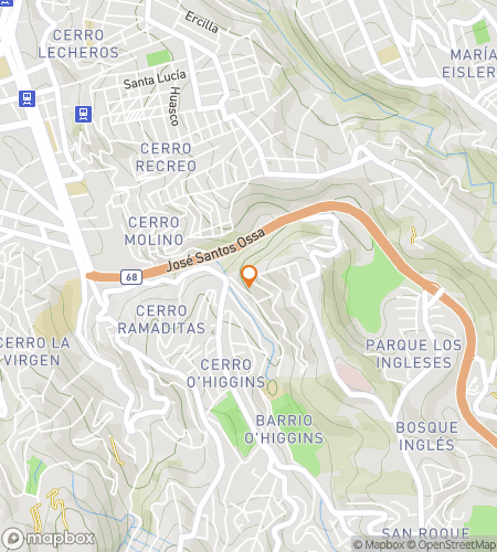 Kart over skattejakt-vandretur for Valparaisos gatekunst og hemmelige trinn