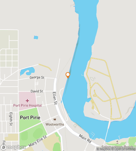 Kaart van scavenger hunt wandeltocht voor Port Piries Harbor Clues & Outback Views