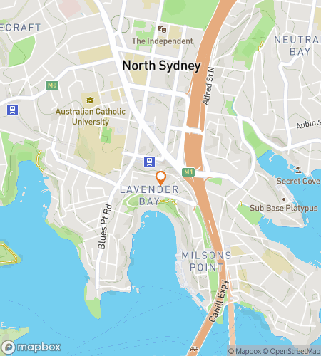Map of scavenger hunt walking tour for Clue Cruise Through North Sydney