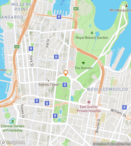 Kaart van speurtocht wandelroute voor Geheimen van de Sydney Straten