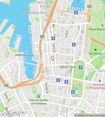 Map of scavenger hunt walking tour for Sippin Pretty in Sydney