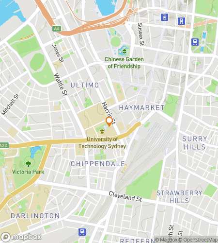 Map of scavenger hunt walking tour for University of Technology Hunt