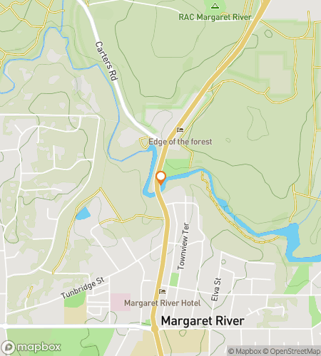Map of scavenger hunt walking tour for Margaret River Scavenger Hunt