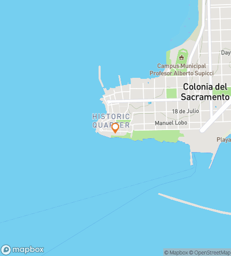 Map of scavenger hunt walking tour for Colonia del Sacramento: Lighthouse to Gunmetal Adventure