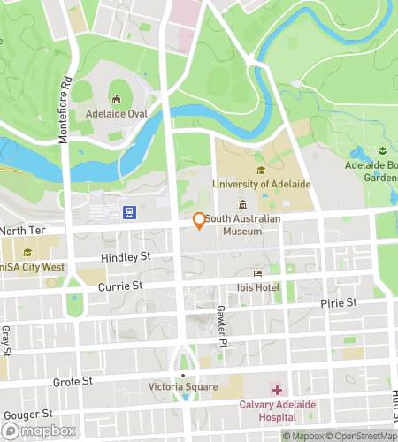 Map of scavenger hunt walking tour for Adelaide Botanic Garden Hunt: A Trail of Green 