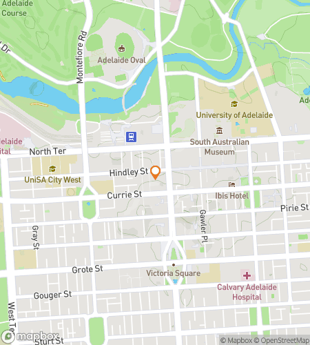 Map of scavenger hunt walking tour for Adelaide Bar Parade