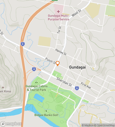 Map of scavenger hunt walking tour for The Gundagai Bushland Trail Hunt