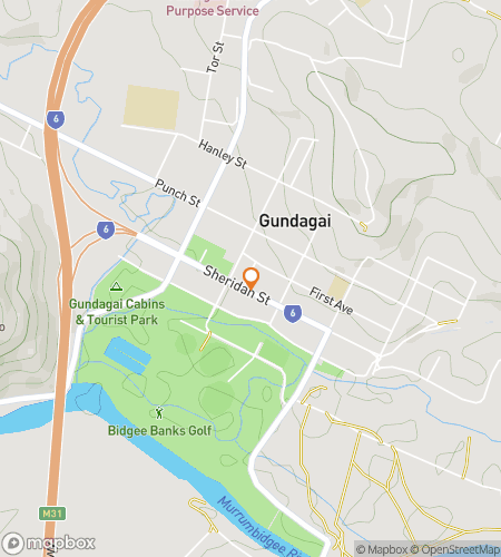 Kaart van speurtocht wandeltocht voor The Gundagai Bushland Trail Hunt