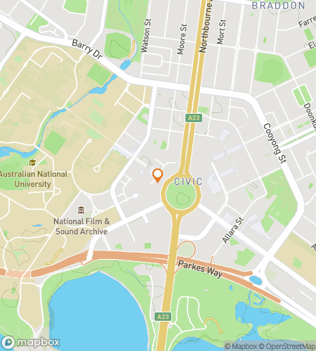 Map of scavenger hunt walking tour for Canberra Art Arrival