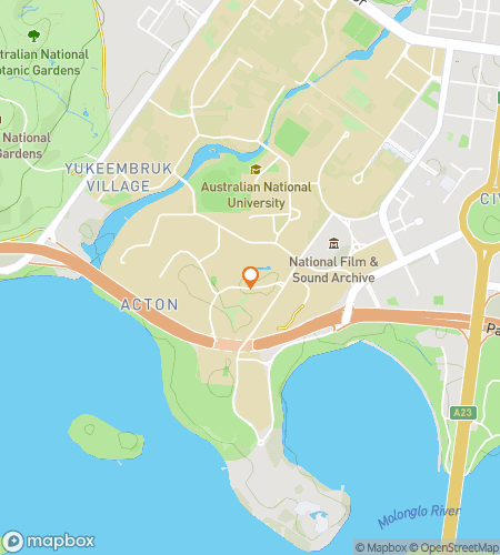 Map of scavenger hunt walking tour for Australian National University (ANU) Hunt