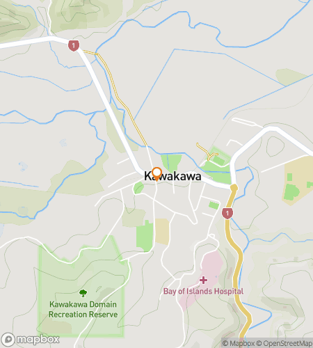 Map of scavenger hunt walking tour for Quirky Clues in Kawakawa