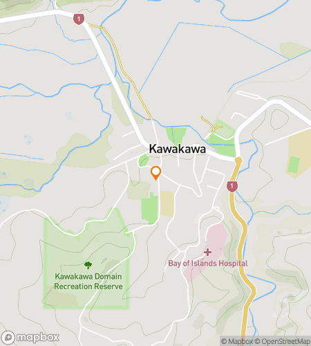 Kart over skattejakt-vandretur for Quirky Clues i Kawakawa