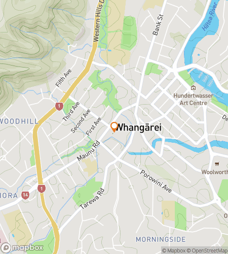 Map of scavenger hunt walking tour for Whanga-Yay! A Whangārei Adventure