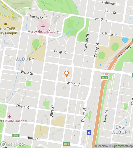 Map of scavenger hunt walking tour for Albury Scavenger Hunt