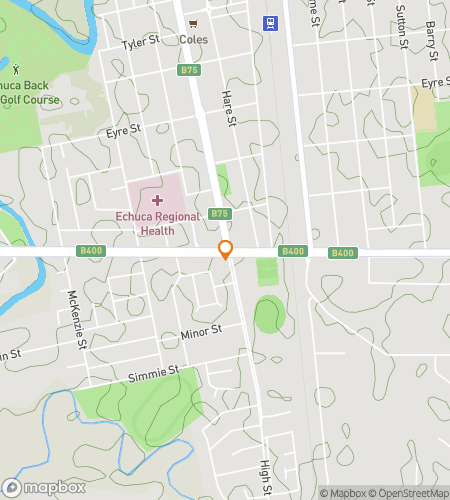 Map of scavenger hunt walking tour for Rivers, Rails & Hidden Tales of Echuca