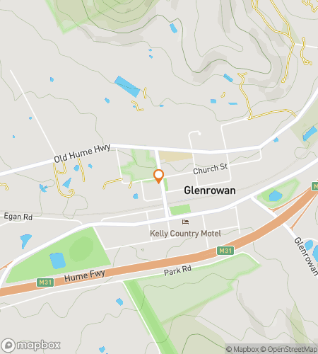 Map of scavenger hunt walking tour for Glenrowan's Bushranger Trails & Secrets