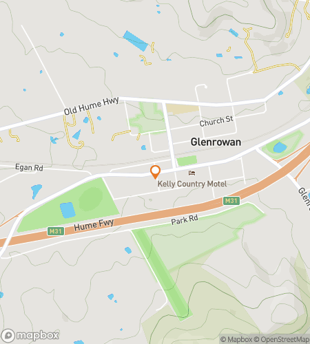 Kaart van de scavenger hunt wandeltocht voor Glenrowans Bushranger Trails & Secrets