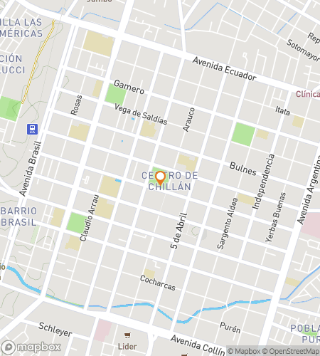 Map of scavenger hunt walking tour for Chillán, Chile: Art, Performance & Remembrance Hunt