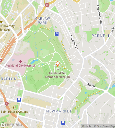 Kävelykierroksen kartta scavenger hunt -teemalla University of Auckland Quest: From Marae to Music