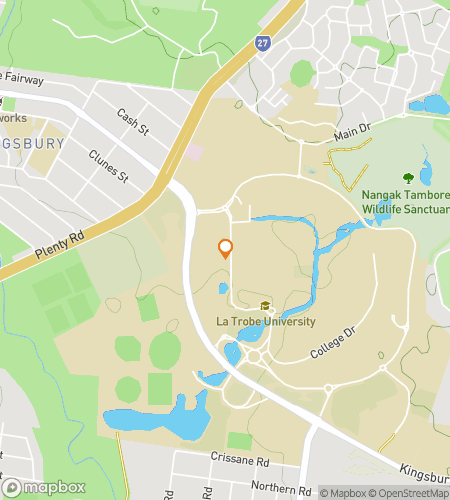 La Trobe &Uuml;niversitesi Hunt i&ccedil;in scavenger hunt y&uuml;r&uuml;y&uuml;&scedil; turu haritas&inodot;