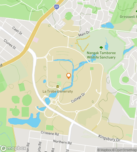 Map of scavenger hunt walking tour for La Trobe University Hunt