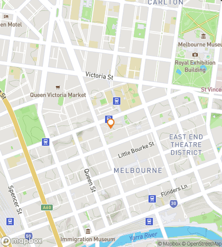 Map of scavenger hunt walking tour for RMIT University Hunt