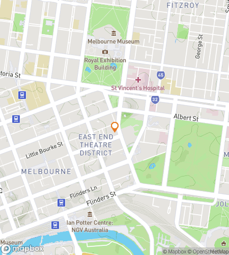 Map of scavenger hunt walking tour for Shadows Over Victoria: The Phantom Chronicles of Melbourne