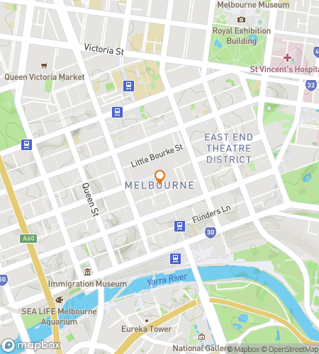 Map of scavenger hunt walking tour for Marvelous Melbourne Extravaganza