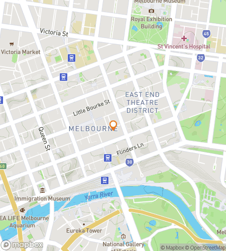 Aarteenetsinnän kävelykierroksen kartta: Se on hullu, hullu Melbourne