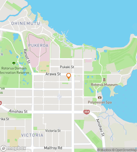 Map of scavenger hunt walking tour for Rotorua‘s Roaming Riddles